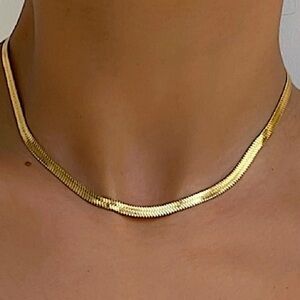 Gold Plated flat herringbone necklace